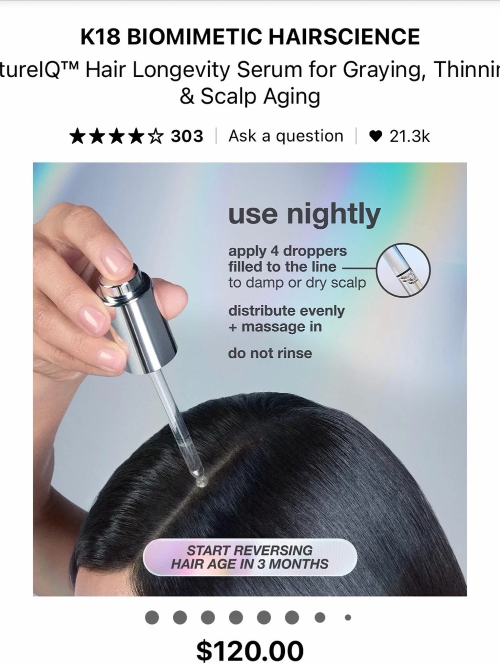 K18 FutureIQ Hair Longevity Serum - White